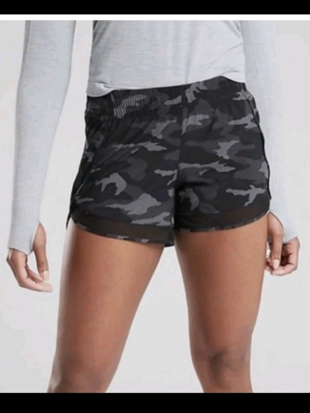 Athleta Mesh Racer Run Printed Shorts Training Running Athletic ** Medium **
